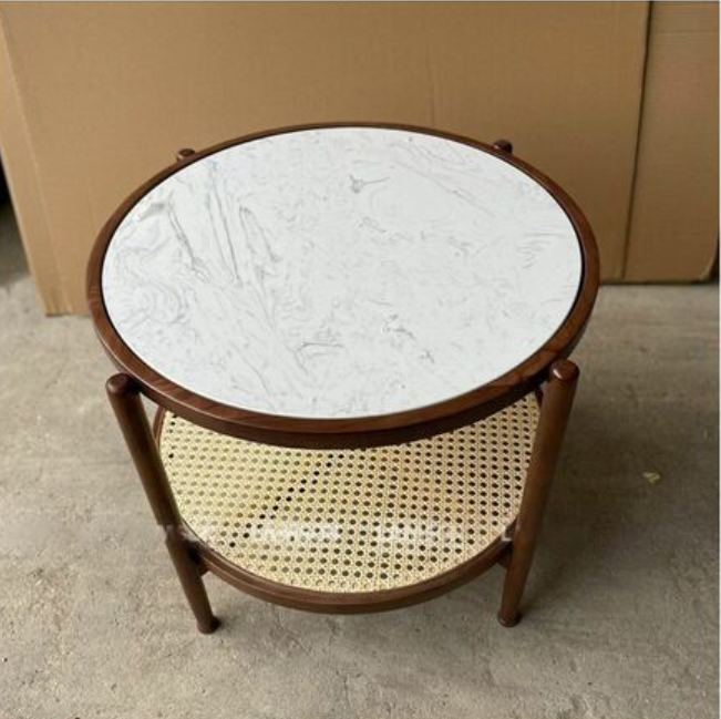 Bàn trà Đan Mây 2 tầng mặt đá