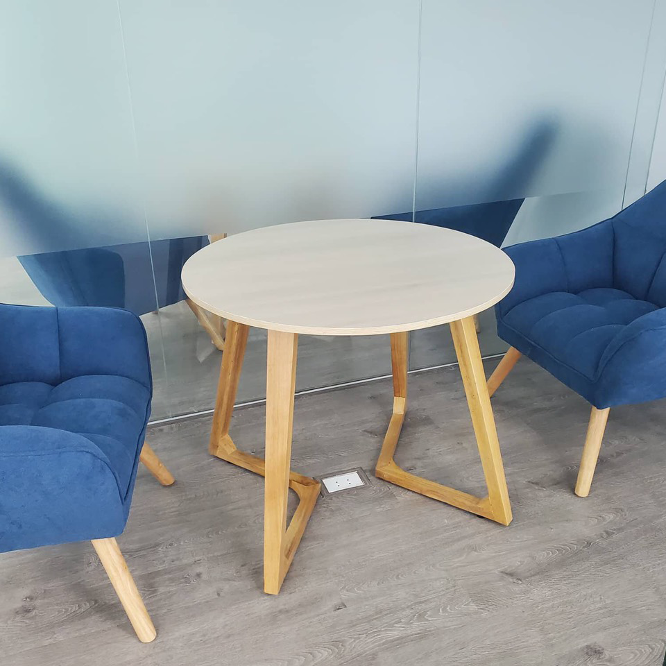 Bàn trà Chân Chữ V mặt tròn