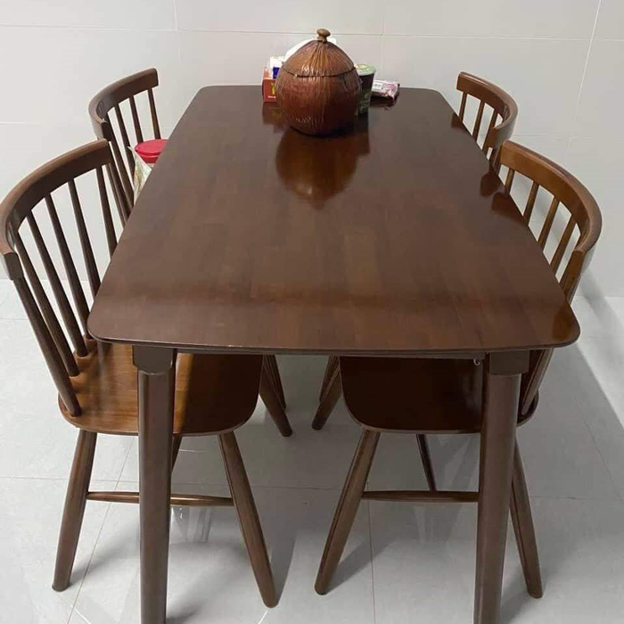 Bộ bàn ăn Song Tiện 1m2 + 4 ghế