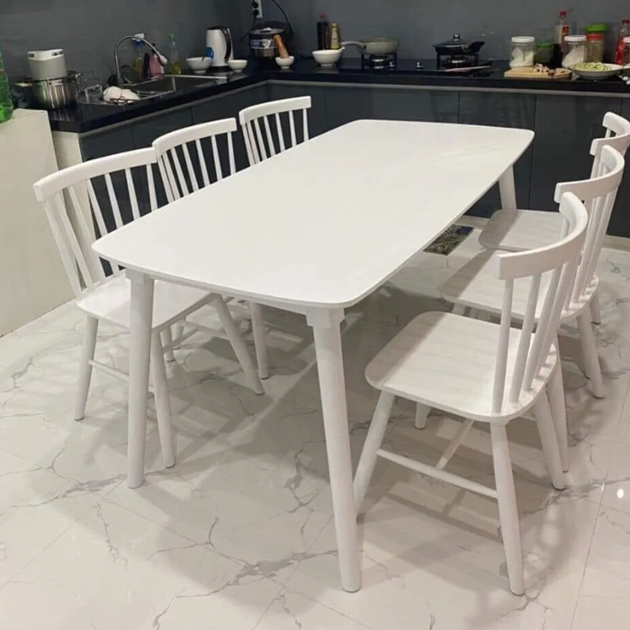 Bộ bàn ăn Song Tiện 1m6 + 6 ghế