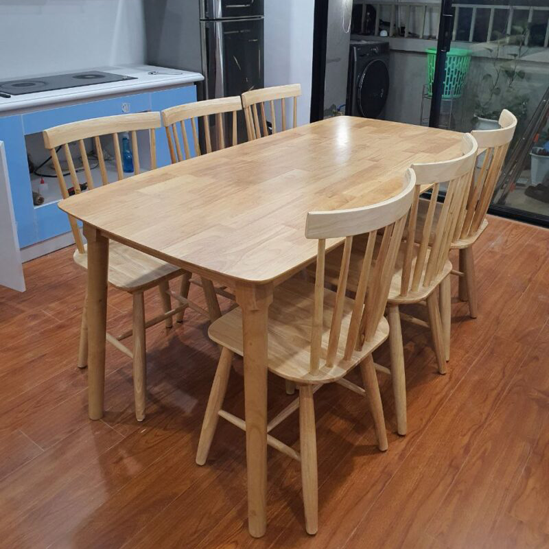 Bộ bàn ăn Song Tiện 1m6 + 6 ghế