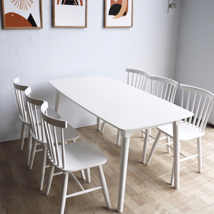 Bộ bàn ăn Song Tiện 1m6 + 6 ghế