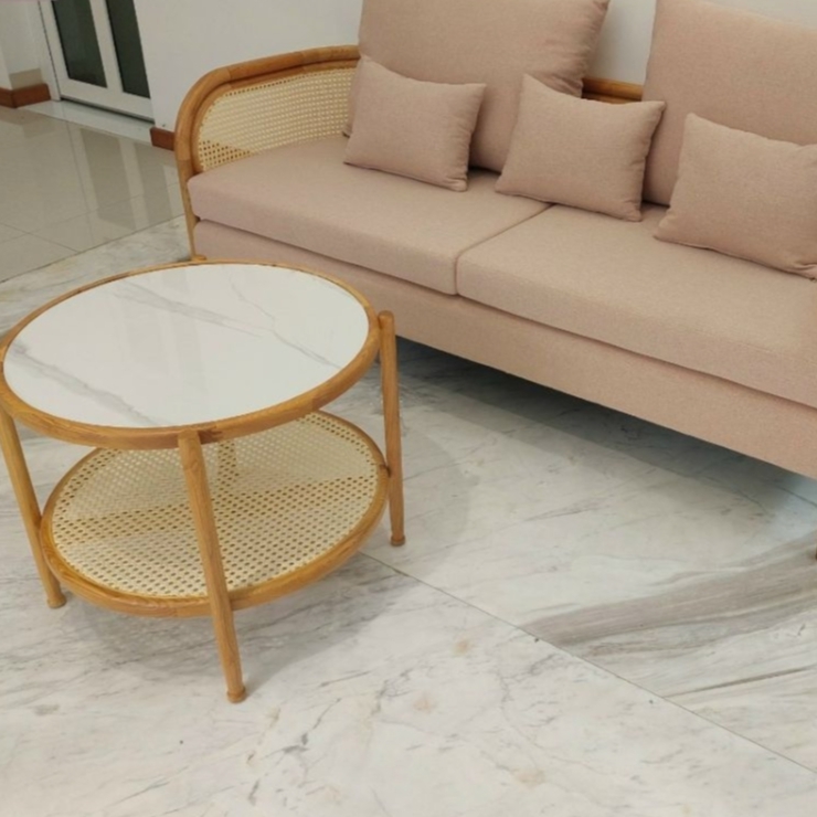 Bàn trà Đan Mây 2 tầng mặt đá