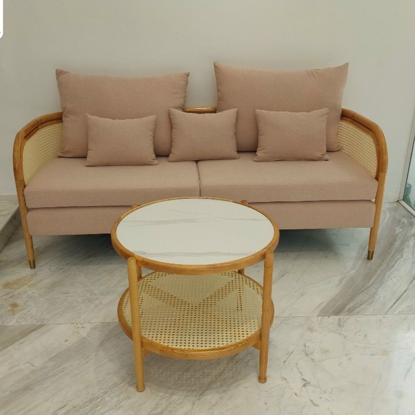 Bàn trà Đan Mây 2 tầng mặt đá