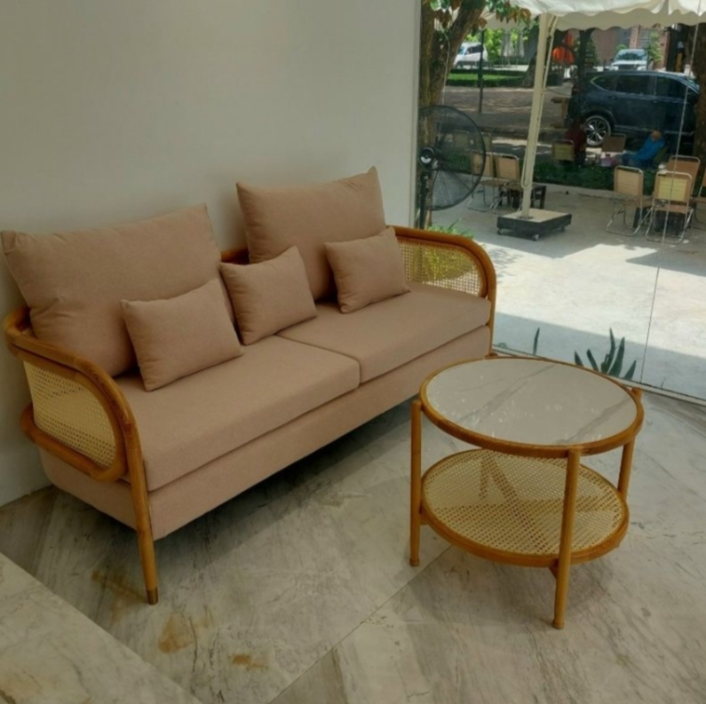 Bàn trà Đan Mây 2 tầng mặt đá