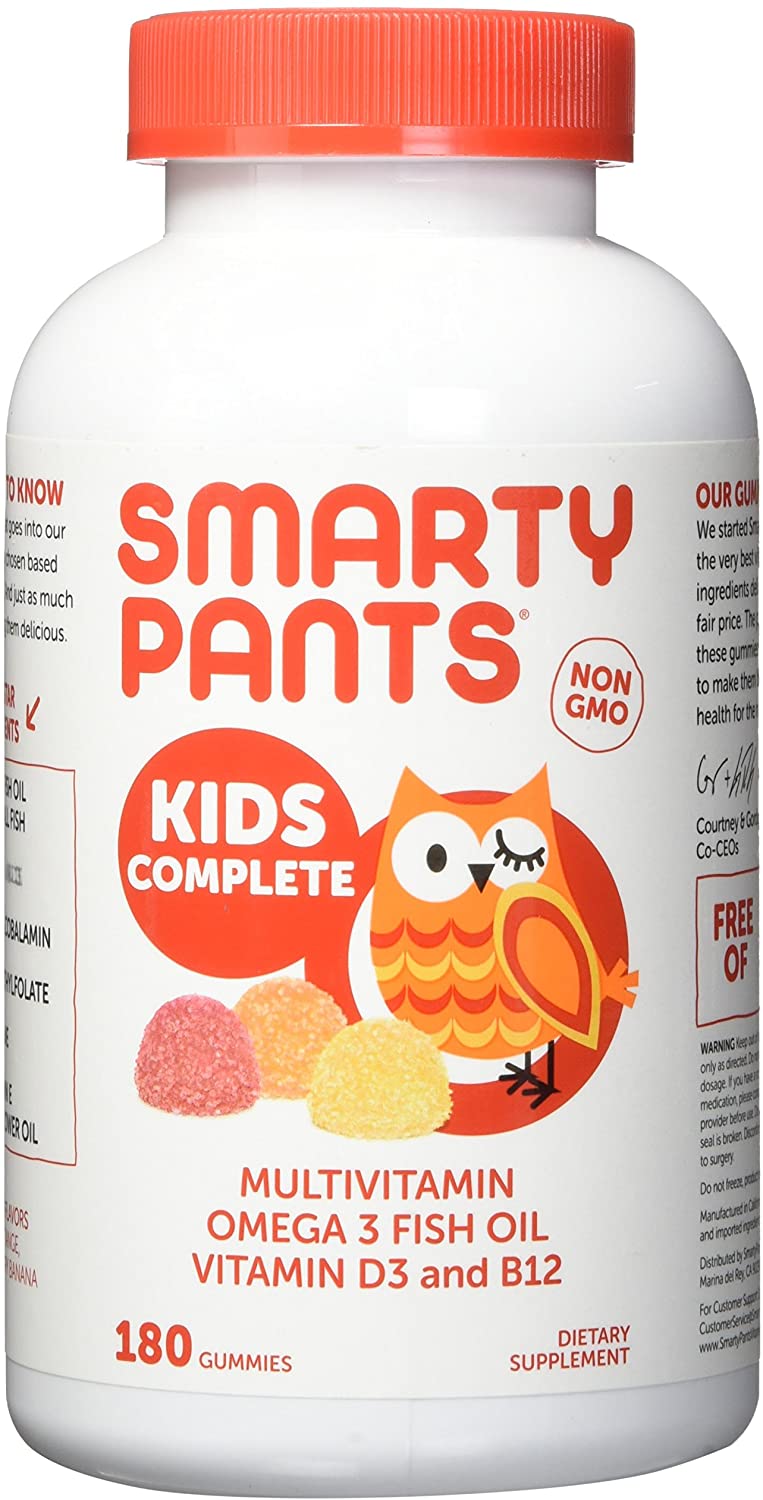 Smarty Pants Kids Complete and FIber Multivitamin Omega 3 Fish Oil Fiber  Vitamin D3 and B12--120.00 Pc