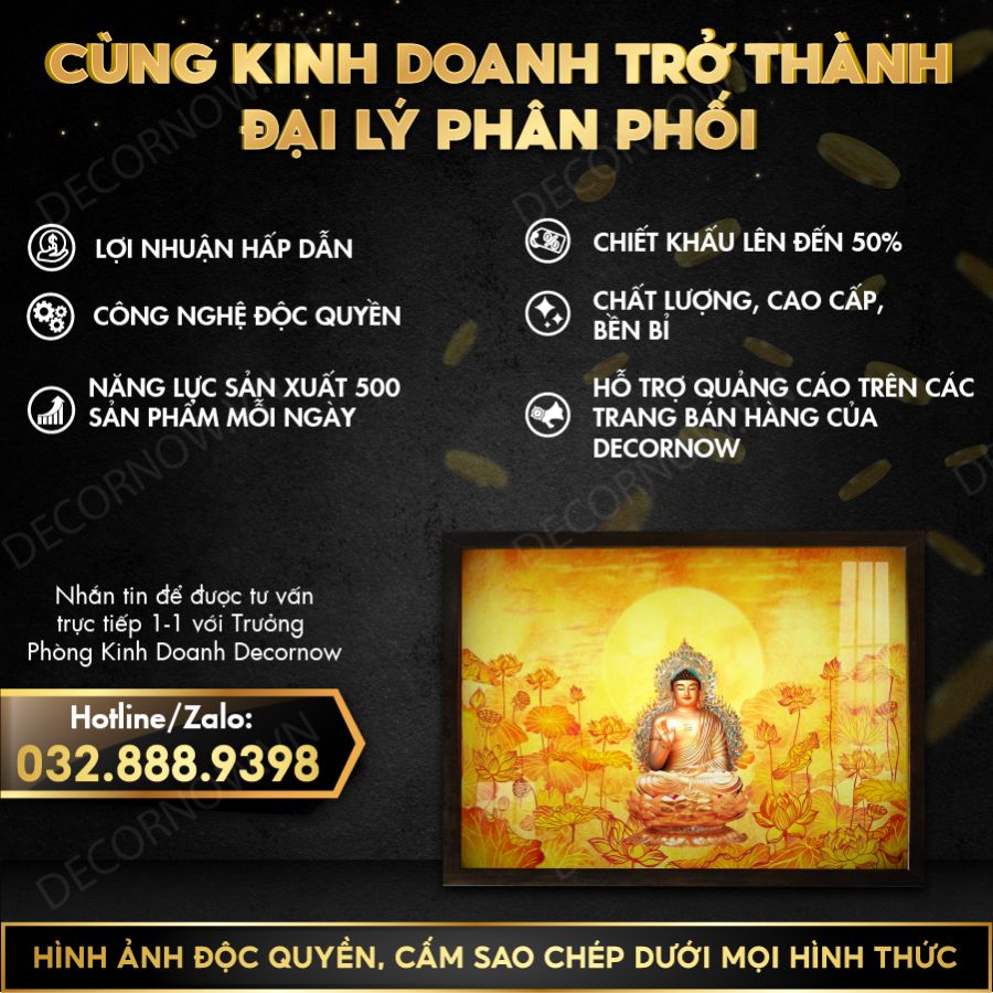 TUYỂN ĐẠI LÝ ĐÈN HÀO QUANG NGANG IN TRANH TRÚC CHỈ