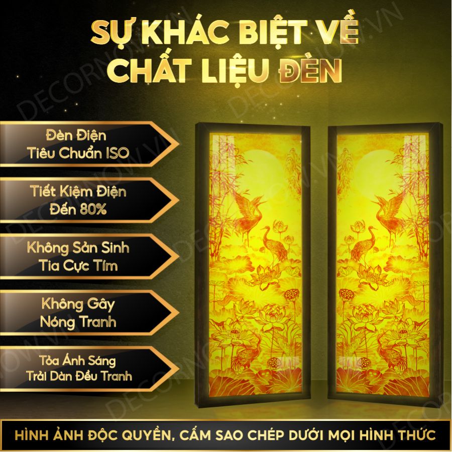 CHẤT LIỆU ĐÈN BỘ ĐÔI ĐÈN HÀO QUANG IN TRÚC CHỈ