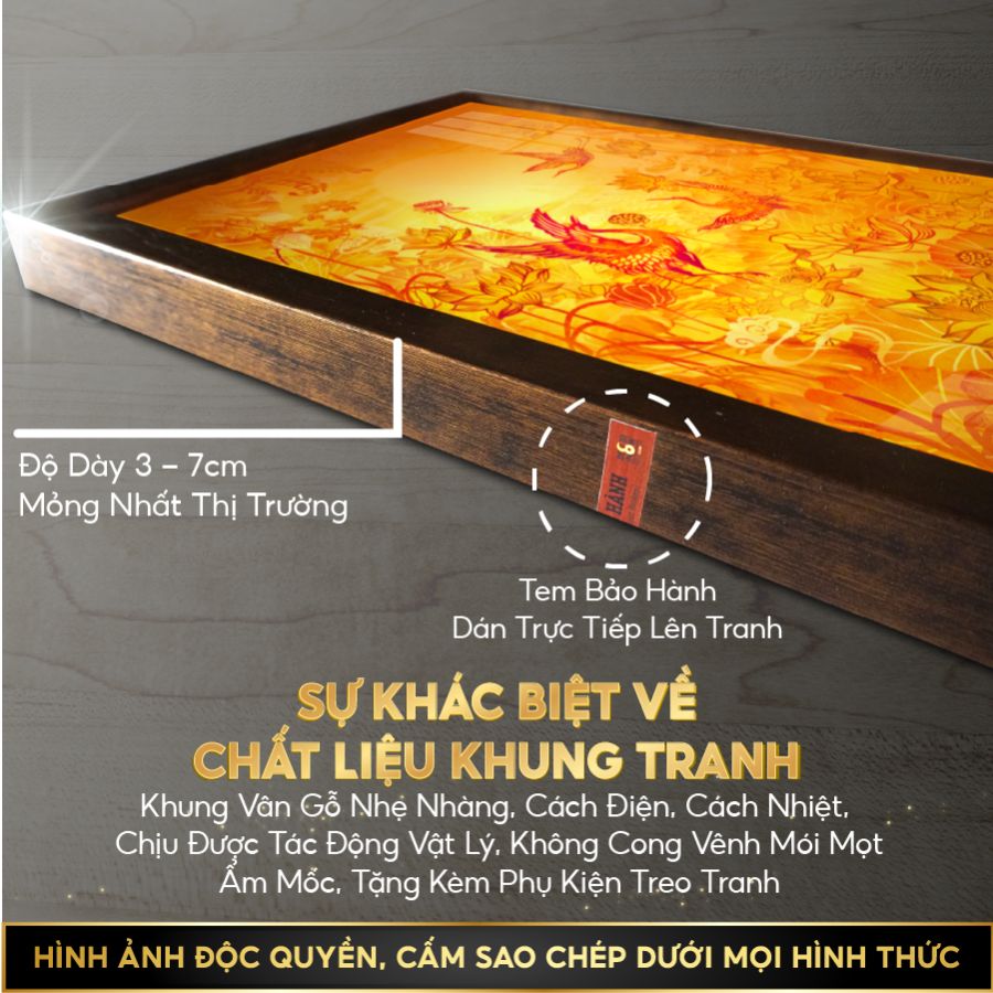 CHẤT LIỆU KHUNG ĐÈN HÀO QUANG ĐỨNG IN TRANH TRÚC CHỈ