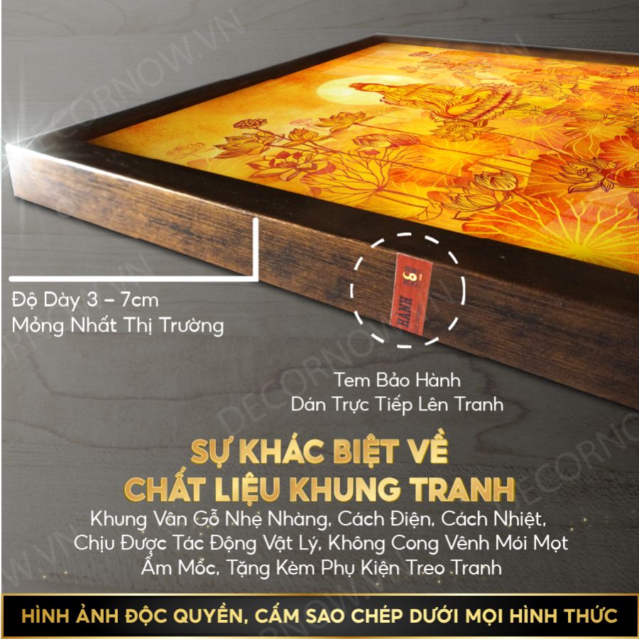 CHẤT LIỆU KHUNG ĐÈN HÀO QUANG VUÔNG IN TRANH TRÚC CHỈ