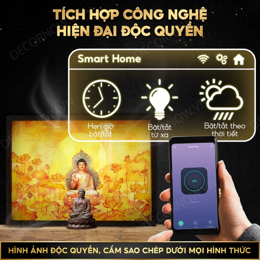 TIỆN ÍCH CÔNG NGHỆ ĐÈN HÀO QUANG NGANG IN TRANH TRÚC CHỈ