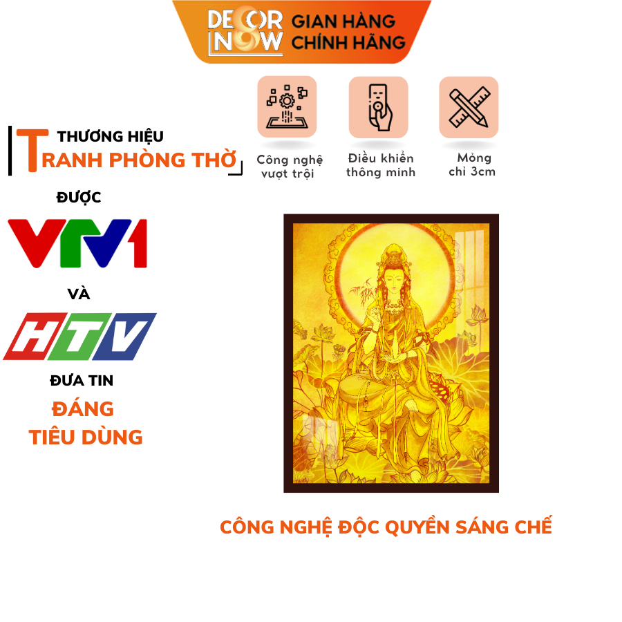 Tranh Trúc Chỉ Đứng In Phật DECORNOW DCN-TC201