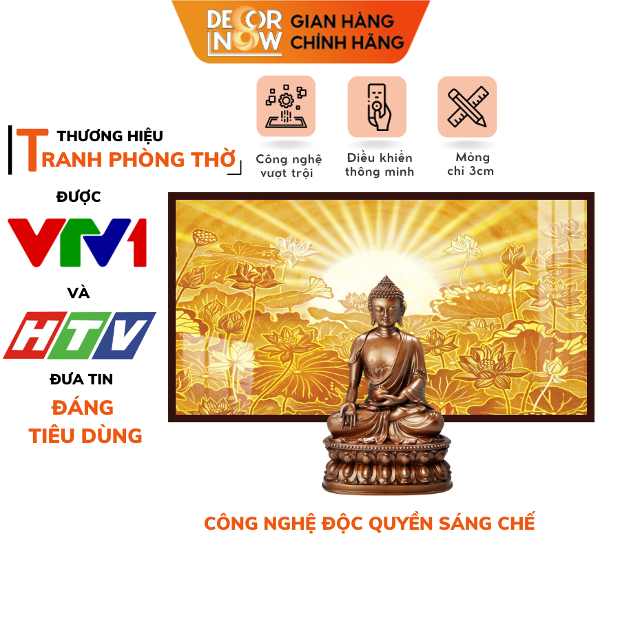 Tranh Trúc Chỉ Ngang In Hoa Sen DECORNOW DCN-TC98