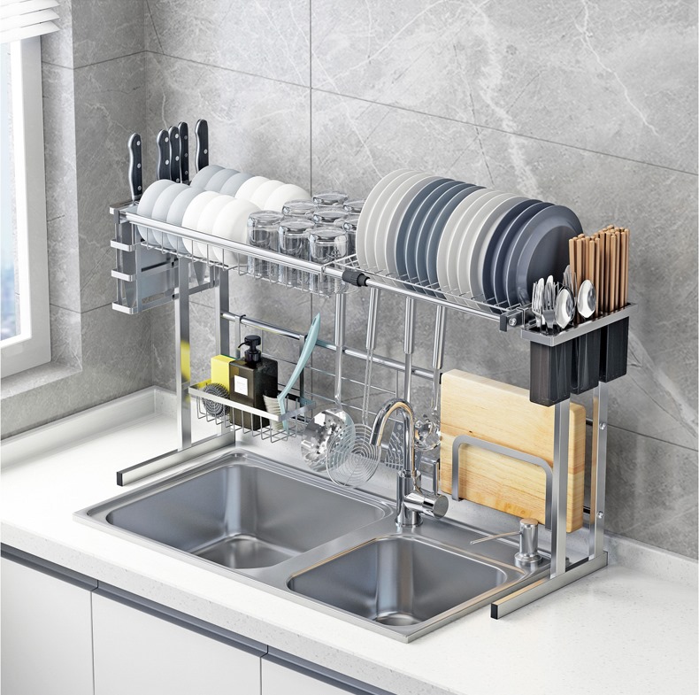 Kệ để bát trên chậu rửa inox 304 cao cấp Gi-Home KC17