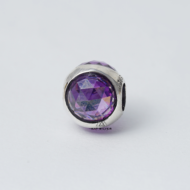 CHARM TRÒN 3 MẶT ĐÁ TÍM