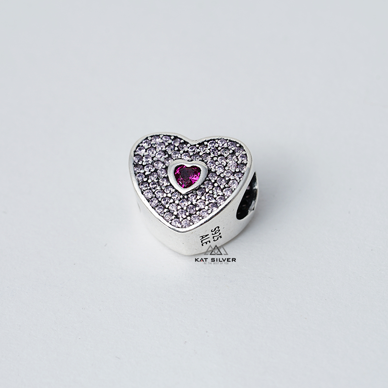 CHARM TIM ĐÁ HỒNG NHÂN TIM HỒNG SEN