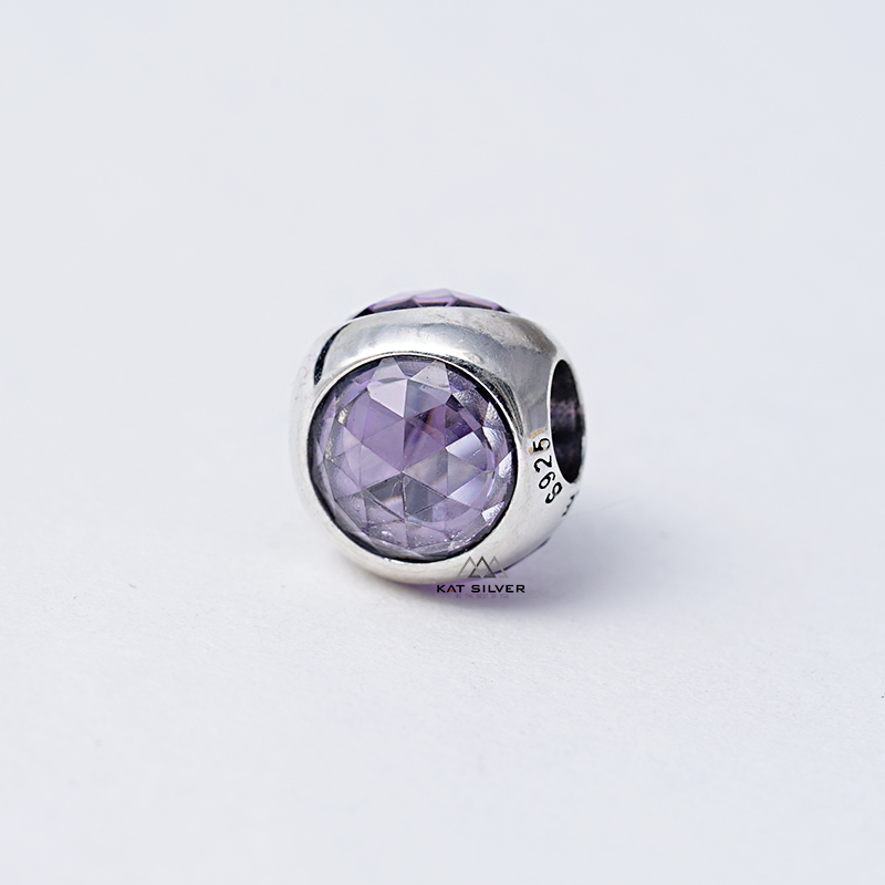 CHARM TRÒN 3 MẶT ĐÁ TÍM