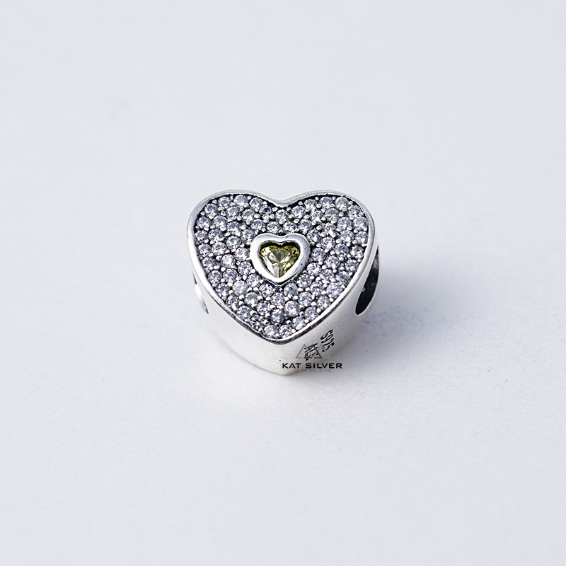 CHARM TIM ĐÁ TRẮNG NHÂN VÀNG