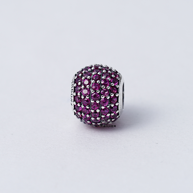 CHARM TRÒN ĐÁ HỒNG SEN