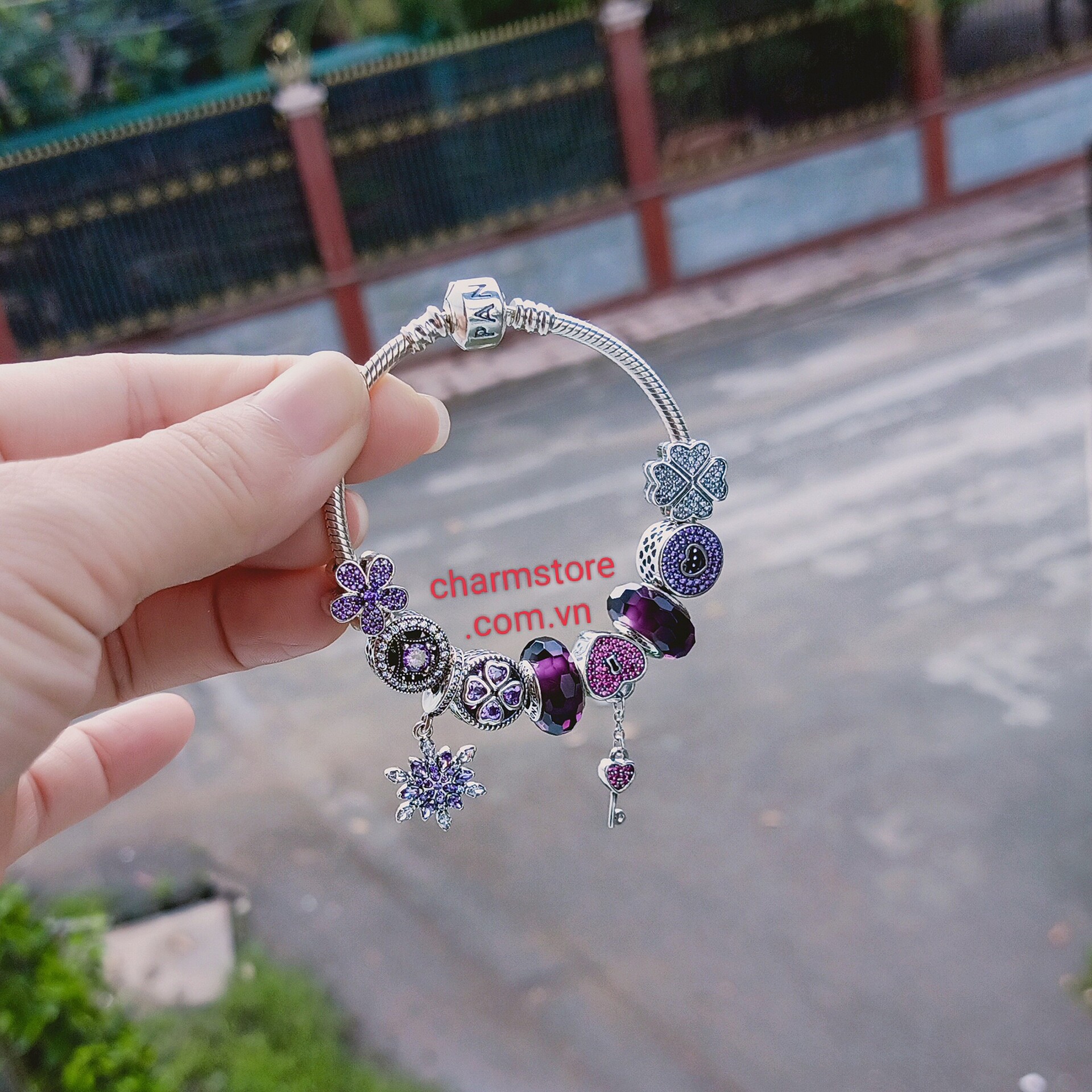 VÒNG CHARM TÌNH YÊU - MAY MẮN - ĐÁ TÍM