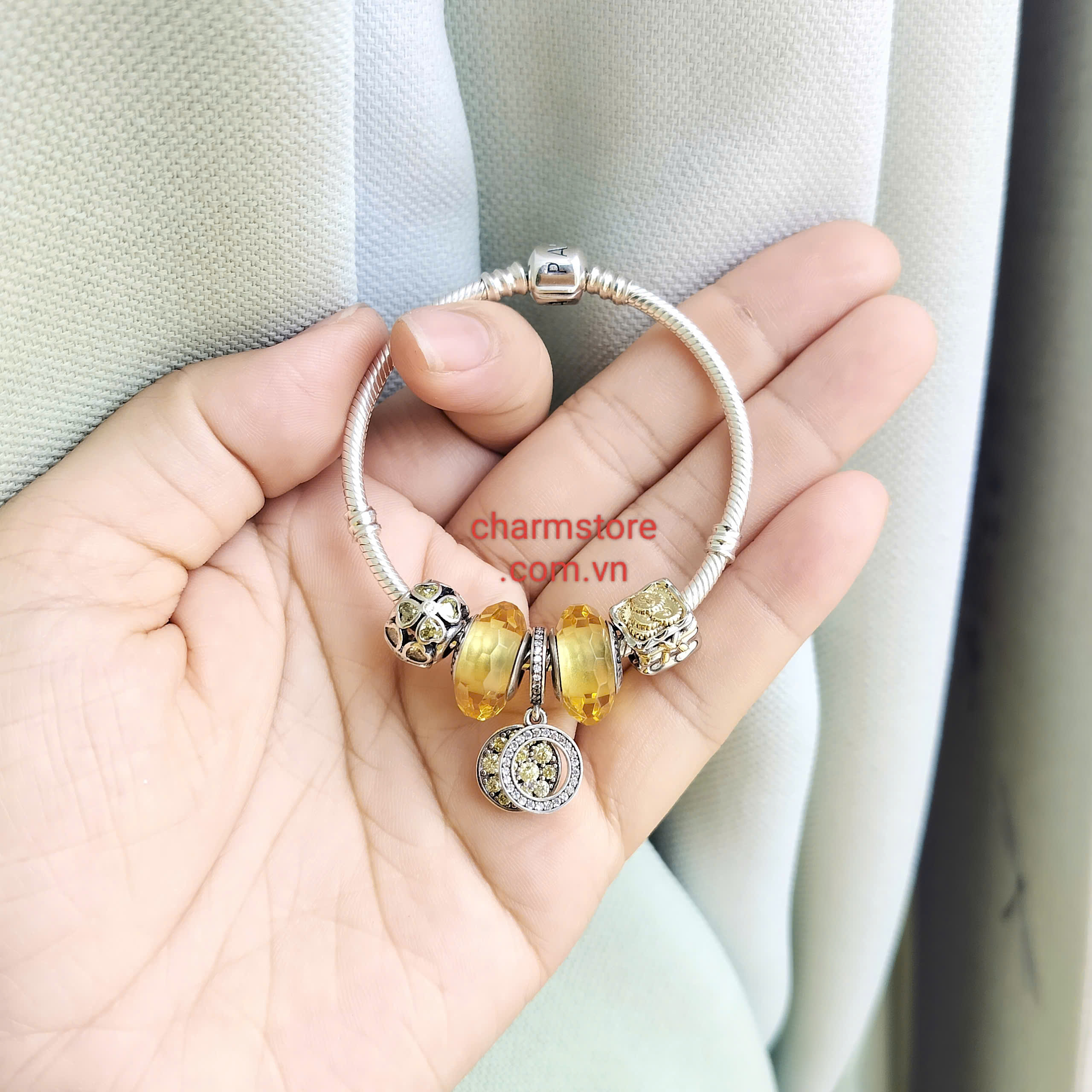 BỘ VÒNG CHARM MỆNH THỔ - HỦ TIỀN MIX CỎ MAY MẮN