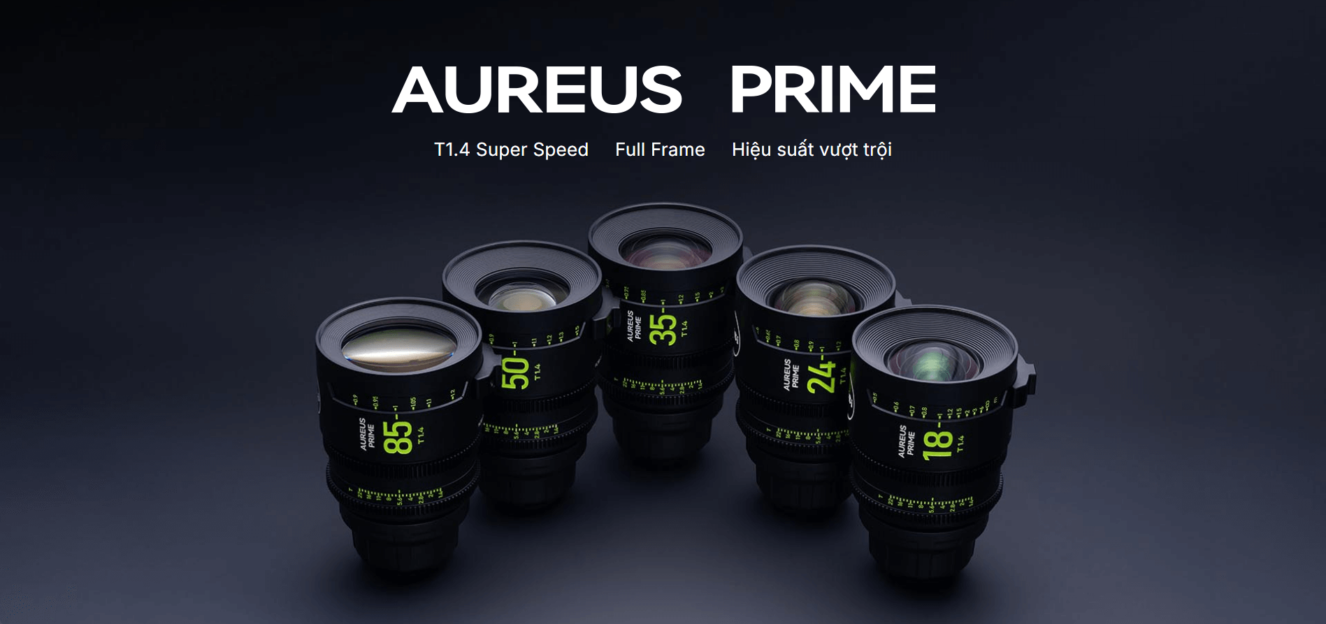 Ống Kính NISI AUREUS PRIME T1.4 Cinema 5-Lens KIT (ARRI PL) - FULL VAT