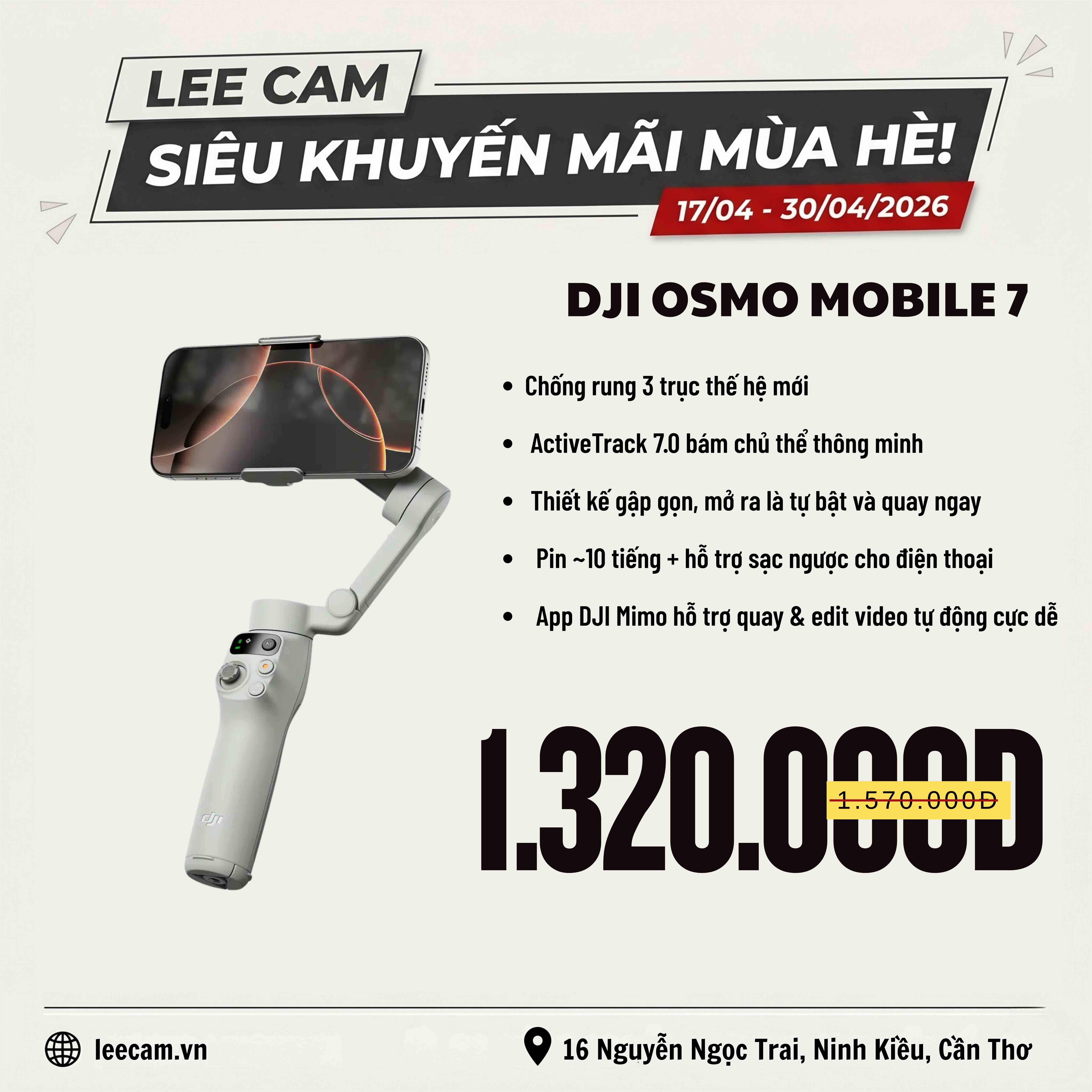 (New) Gimbal DJI Osmo Mobile 7 (DJI OM 7) | Hàng Chính Hãng (giảm giá)