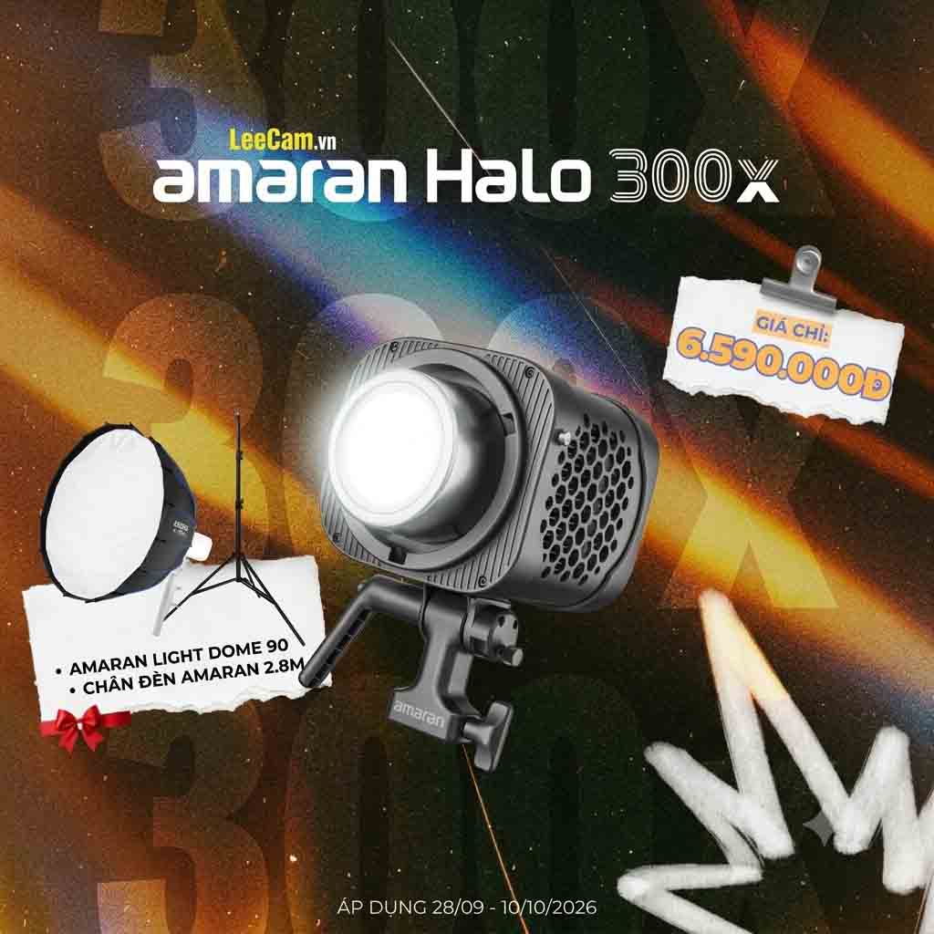 (Flash Sale) Combo Đèn Led Amaran Halo 300x Bi-Color+Softbox 90+Chân Đèn