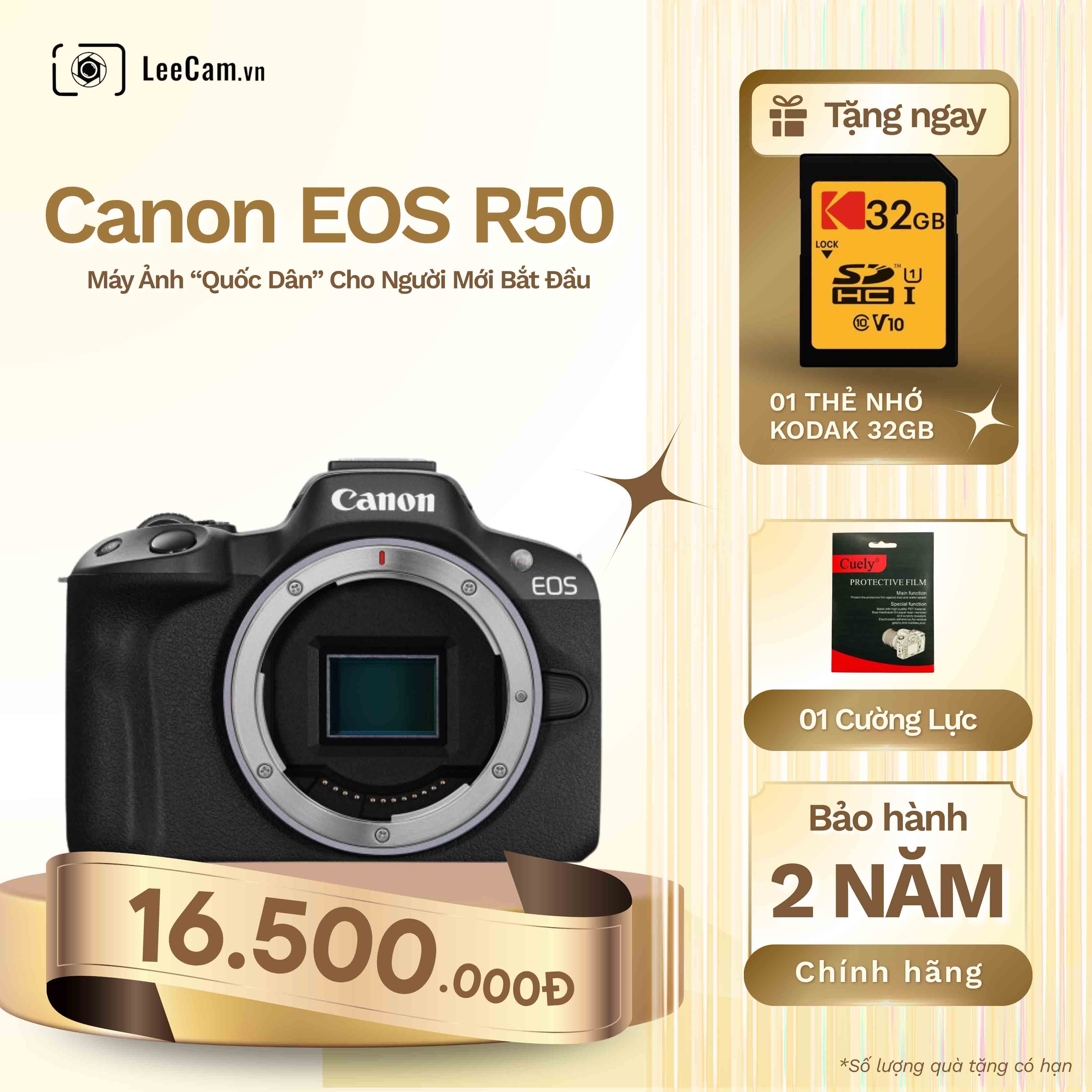Canon EOS R50 Black + Lens RF-S 18-45mm | New chính hãng