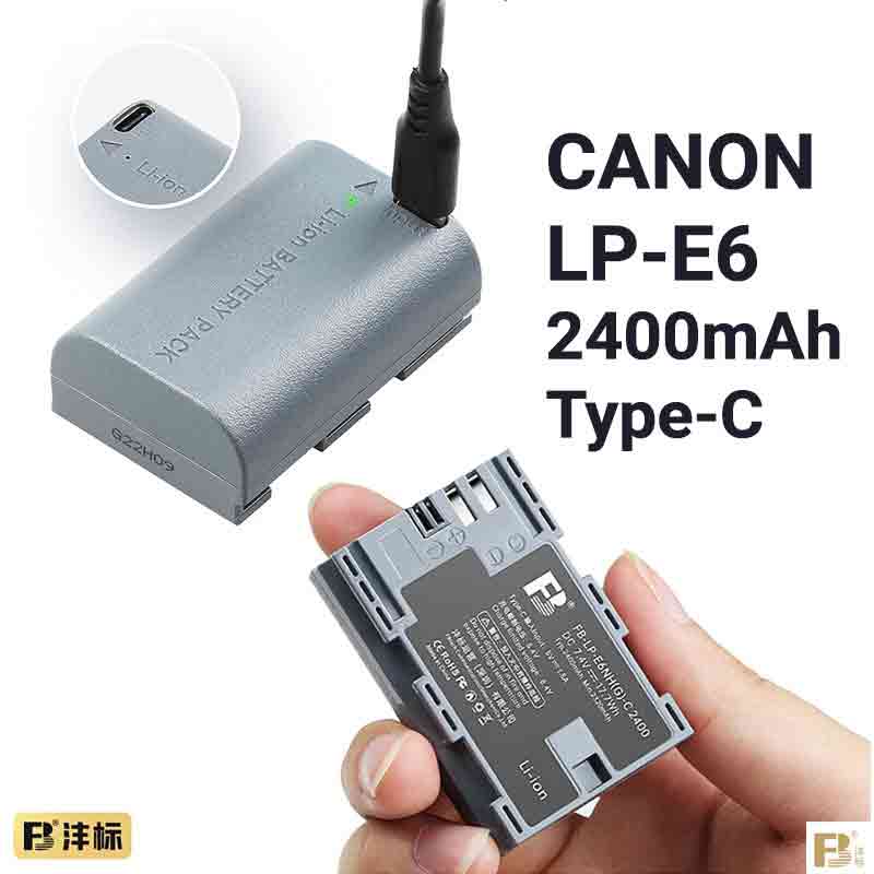 Canon LP-E6 Type-C 2400mAh | Pin máy ảnh sạc trực tiếp hãng FB
