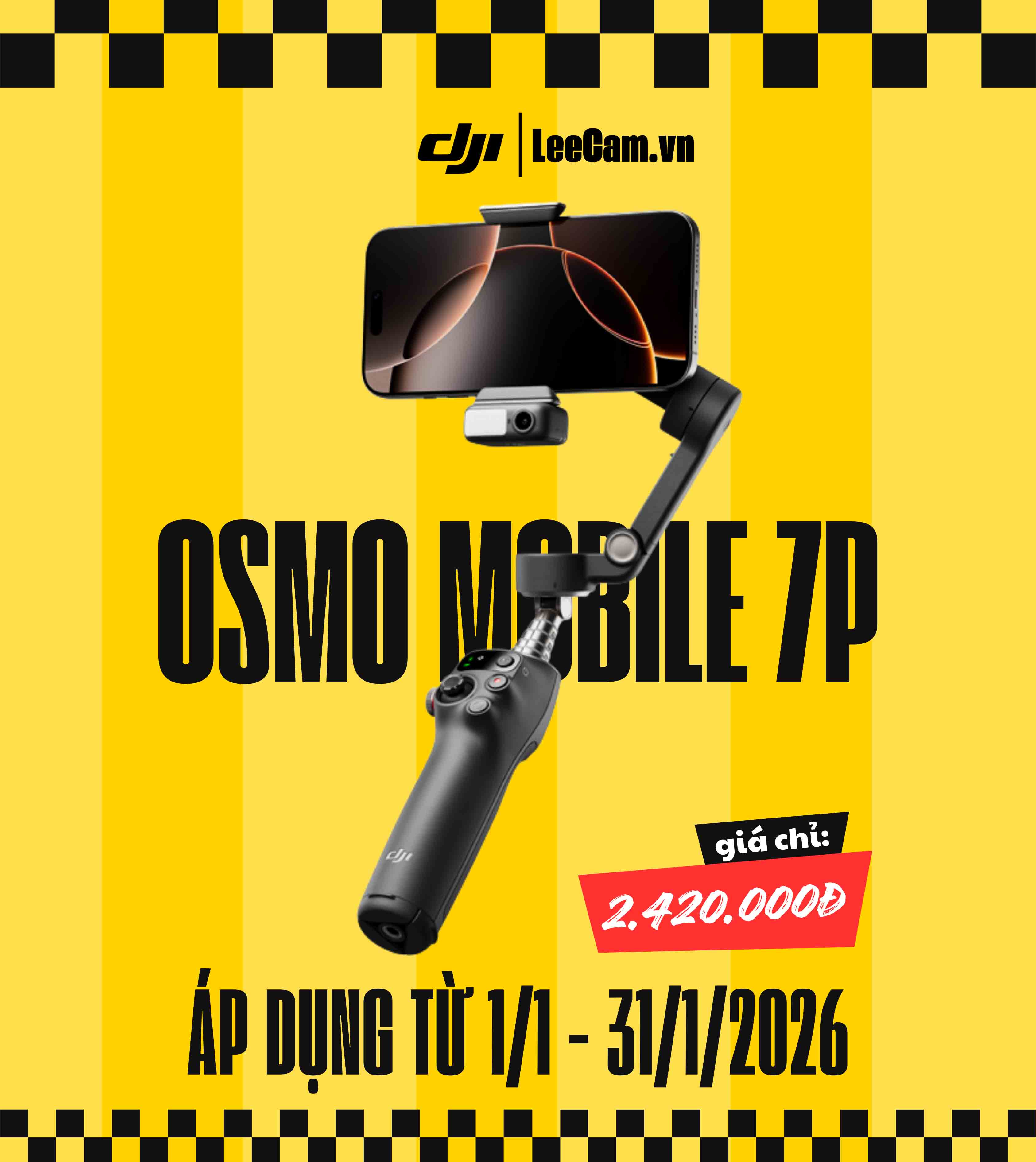 (giảm giá) Gimbal DJI Osmo Mobile 7P (DJI OM 7P) | Hàng Chính Hãng