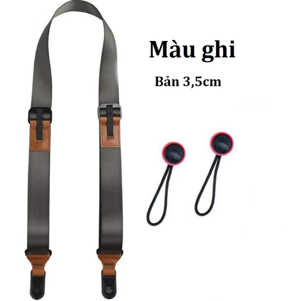 Dây đeo máy ảnh thao tác nhanh phối da thật bản lớn 3.5cm