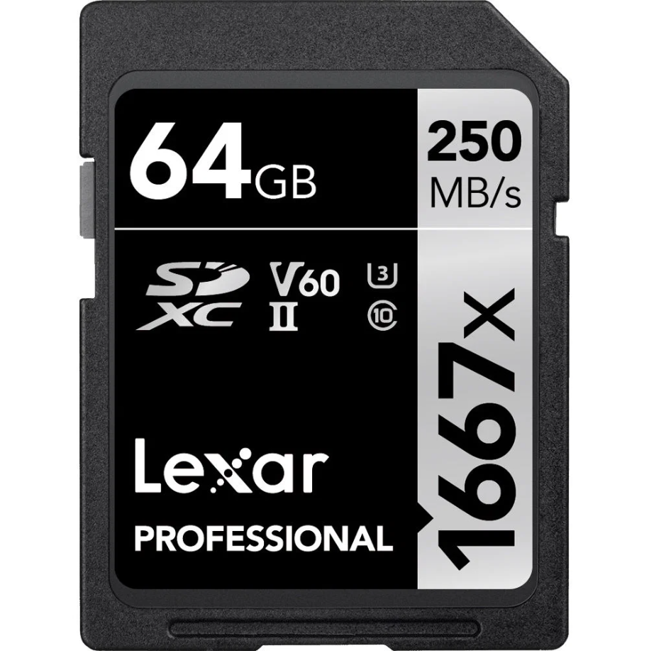 Thẻ nhớ SD Lexar 64GB Professional 1667x UHS-II V60 250MB/s