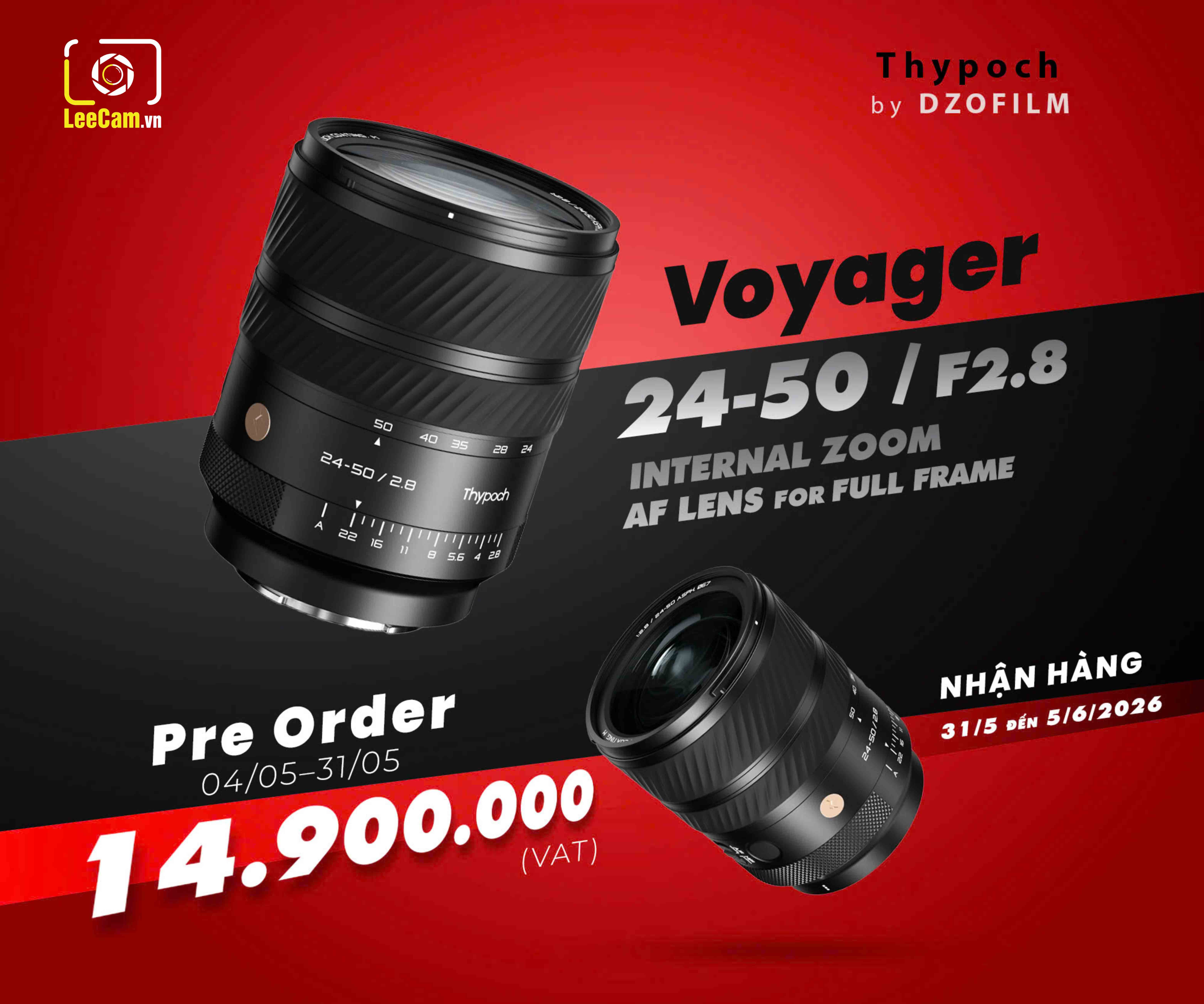 Ống kính Thypoch AF Voyager 24-50mm f/2.8 Full-frame for Sony E-Mount | Chính Hãng