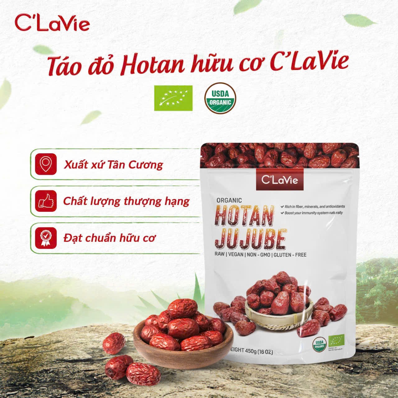 Táo Đỏ Hotan Hữu Cơ C’LaVie