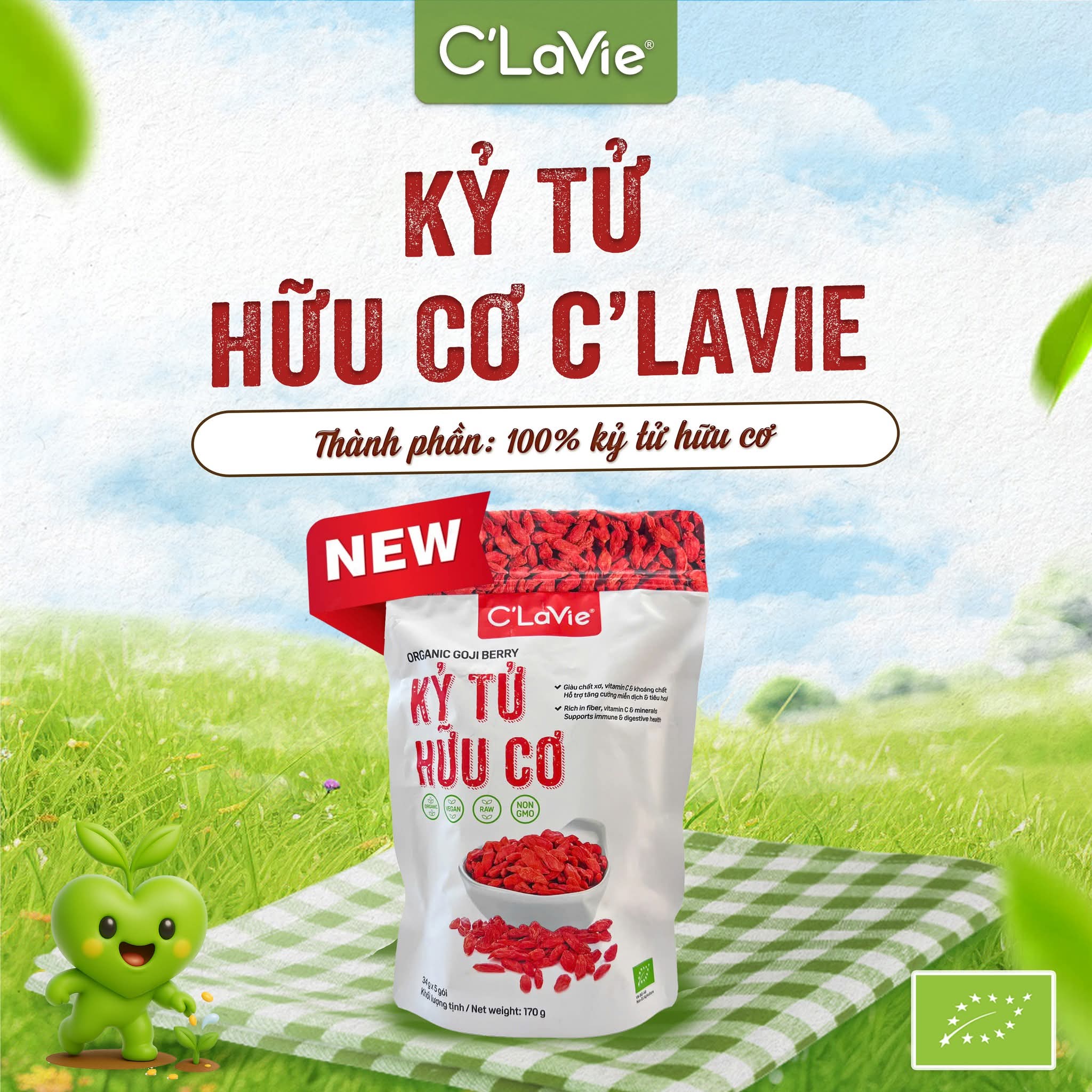 Kỷ Tử Hữu Cơ C'Lavie 100% Tự Nhiên