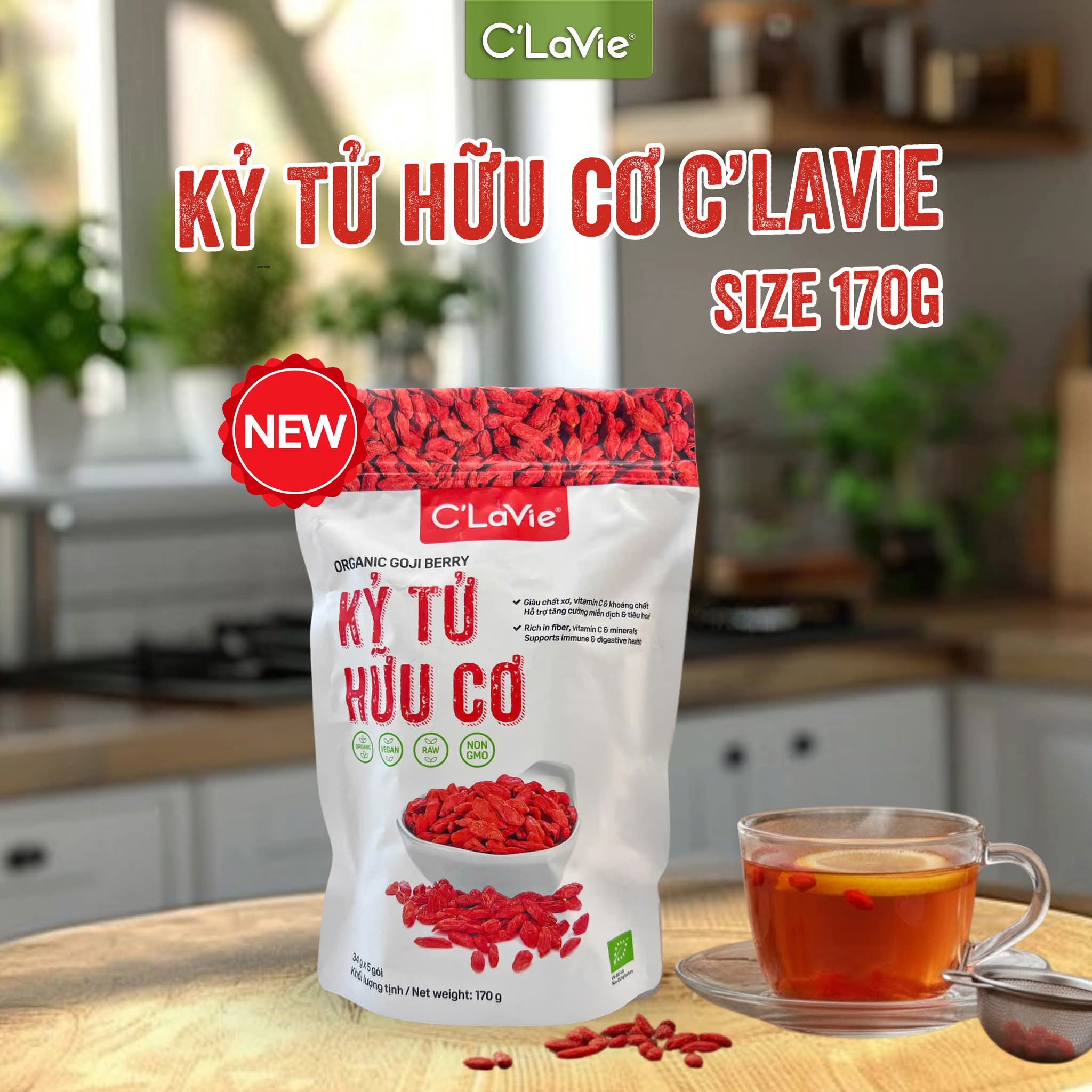Kỷ Tử Hữu Cơ C'Lavie 100% Tự Nhiên