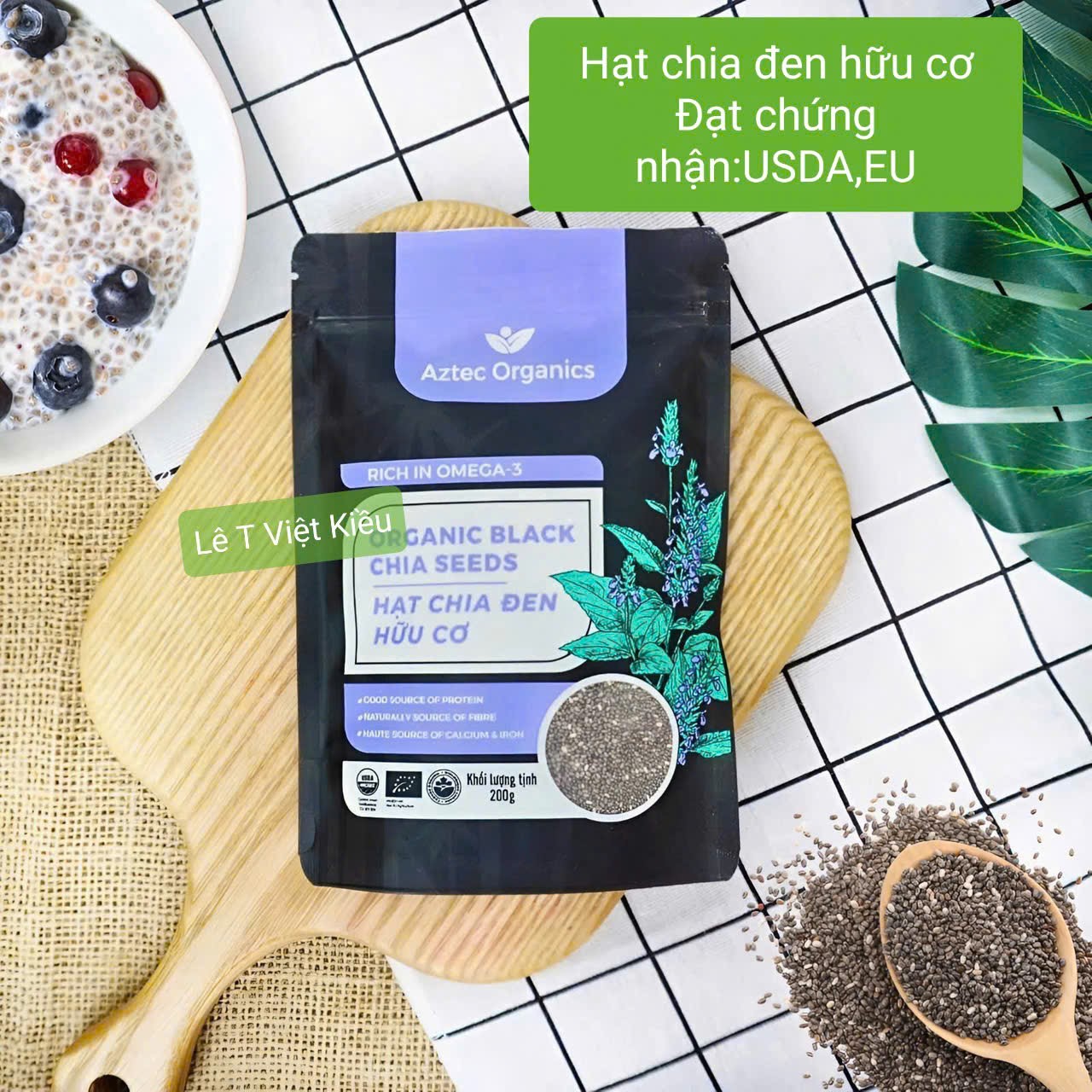 Hạt Chia Đen Hữu Cơ Aztec Organic Chuẩn USDA
