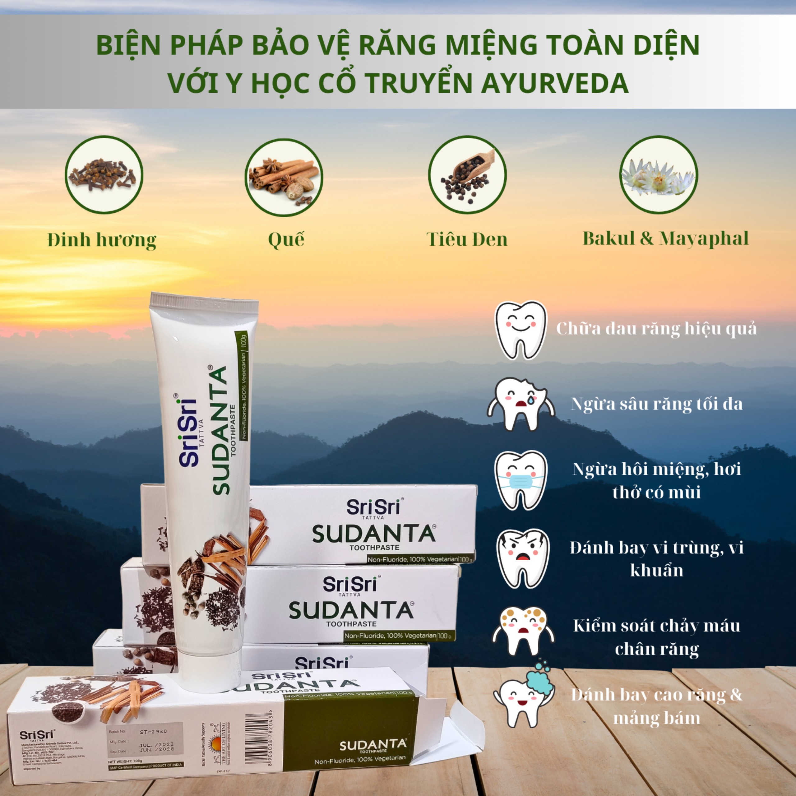 Kem Đánh Răng Sudanta Srisri 100g