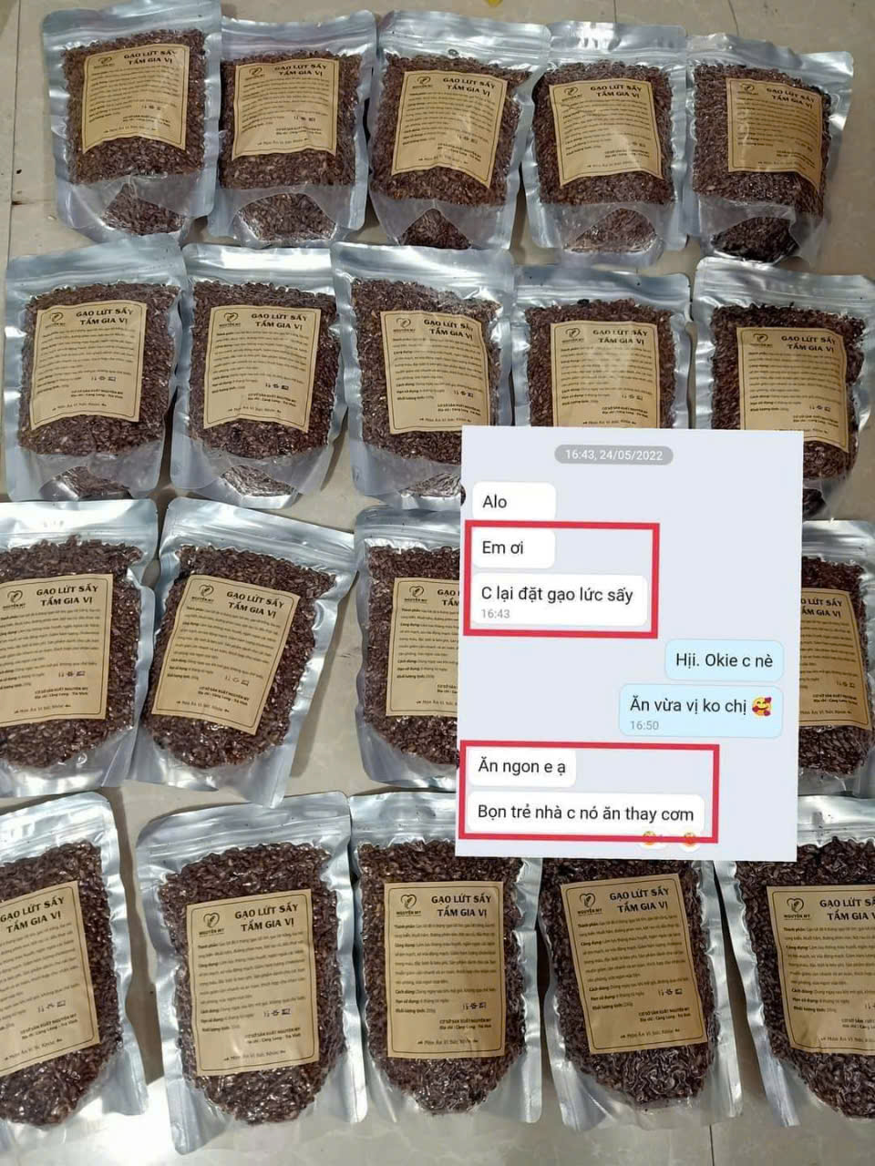 Cốm gạo lứt rong biển sấy