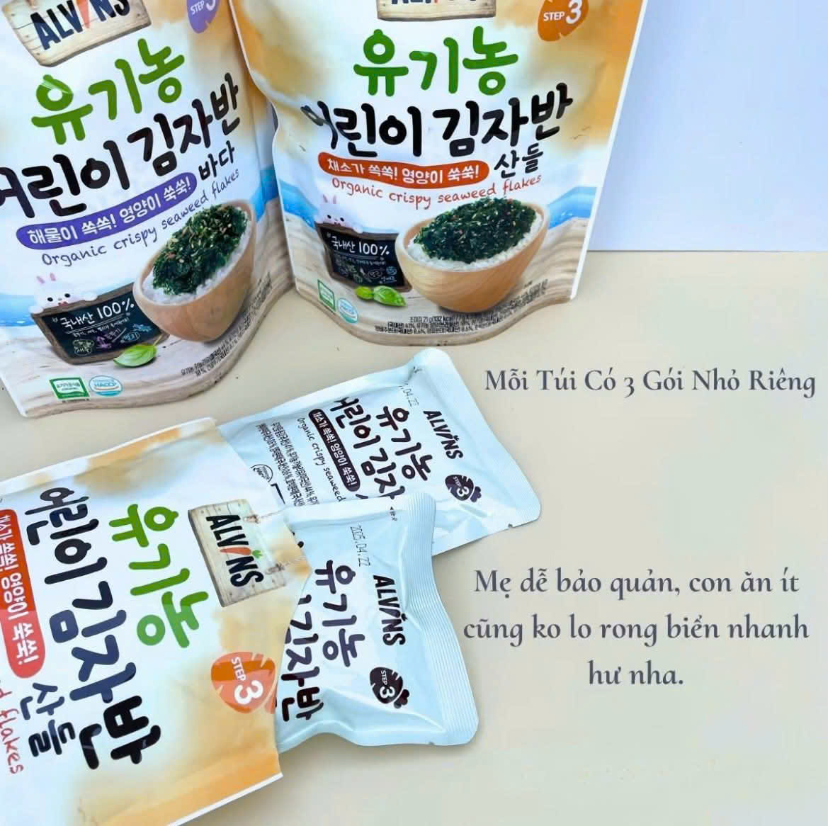 RONG BIỂN RẮC CƠM HỮU CƠ _ Vị rau củ Alvins