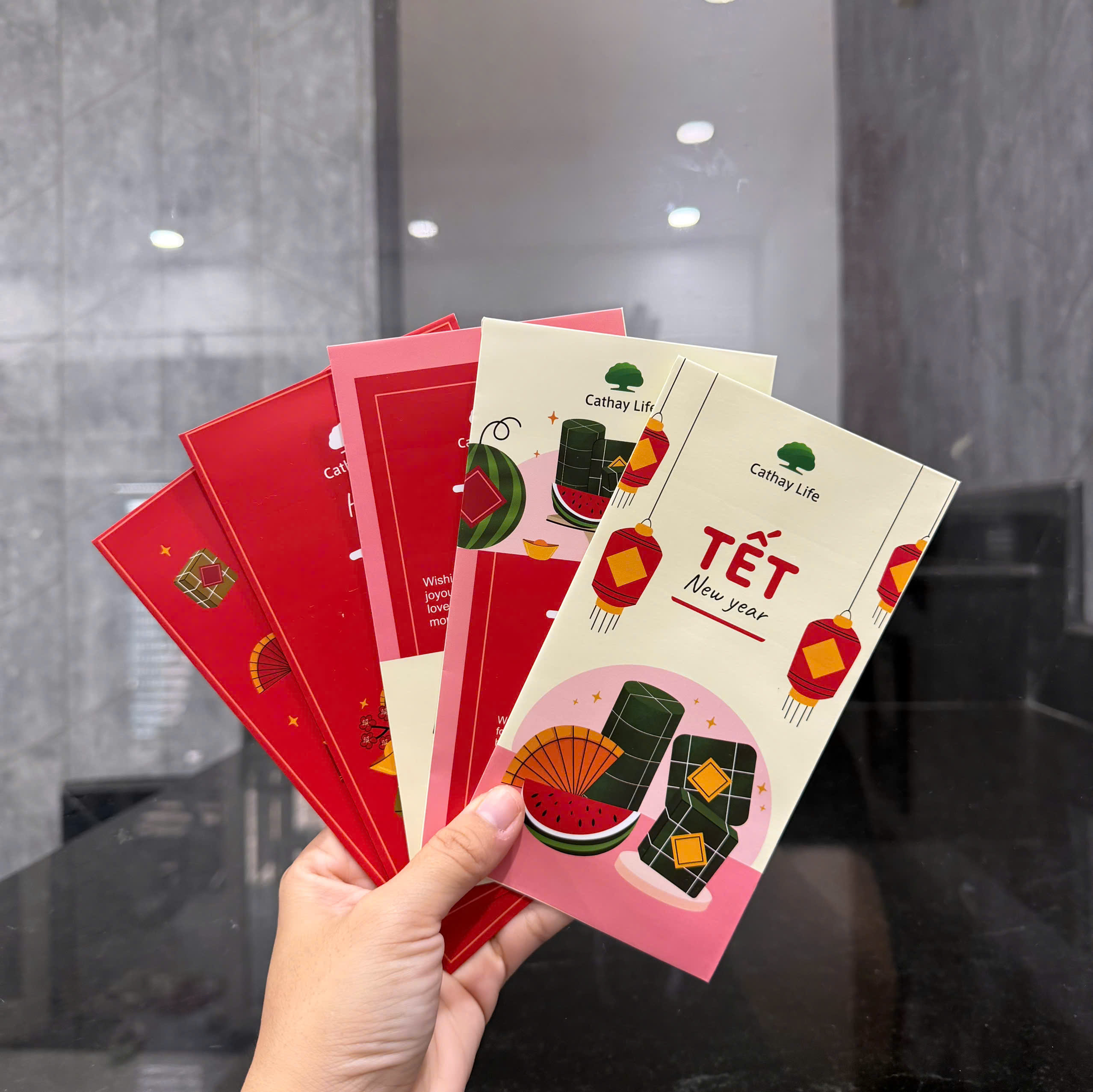 CT 655 - BỘ 5 CÁI BAO LÌ XÌ IN LOGO