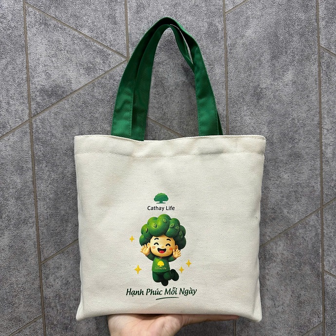 CT 651- TÚI VẢI QUAI XANH IN LOGO CATHAY