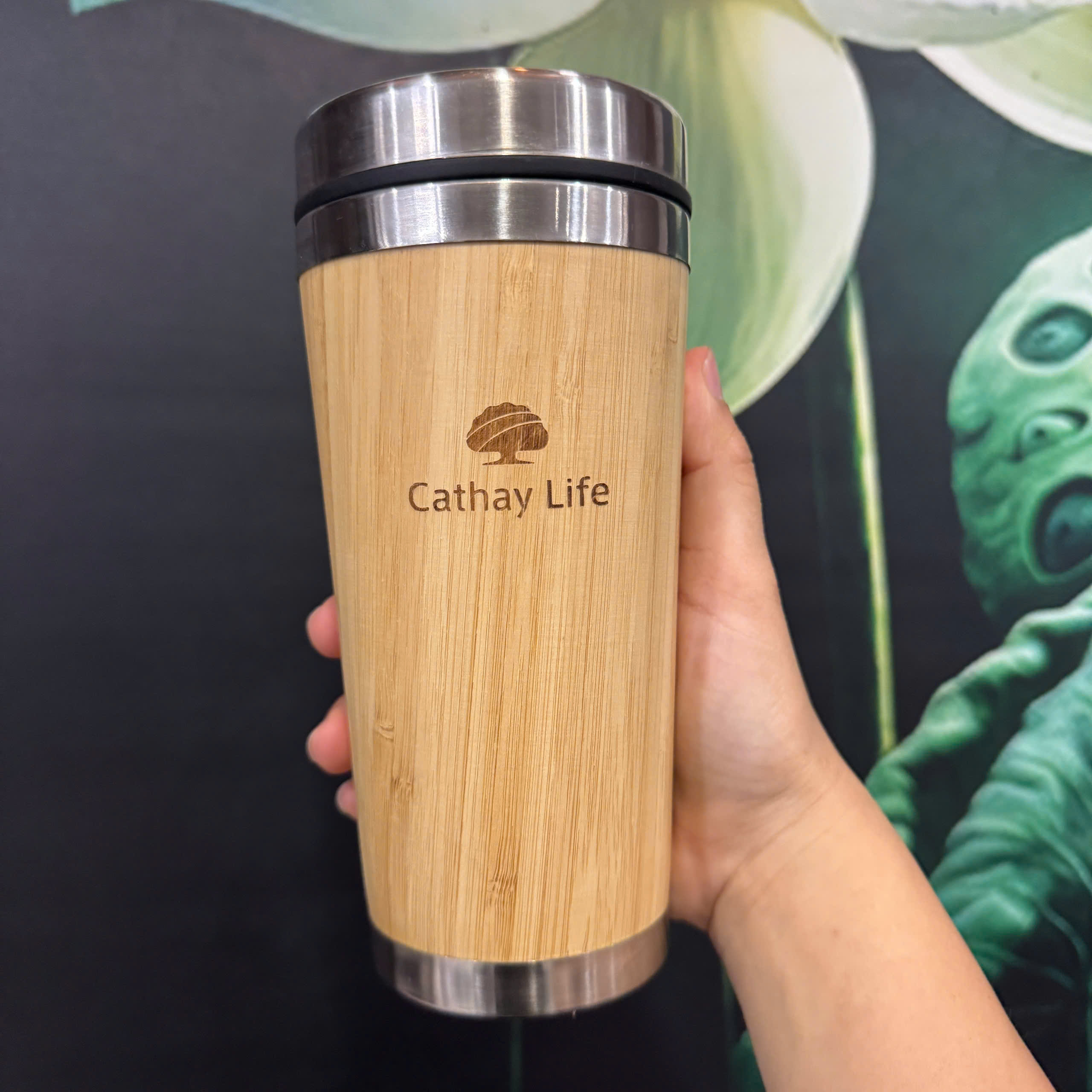 CT656 - LY GIỮ NHIỆT ỐNG TRE KHẮC LOGO