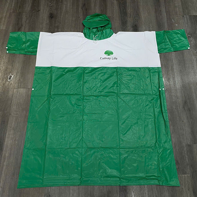 CT 03-  ÁO MƯA VÂN 84 MÀU XANH IN LOGO