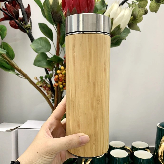 BÌNH GIỮ NHIỆT ỐNG TRE LOGO - CT 74
