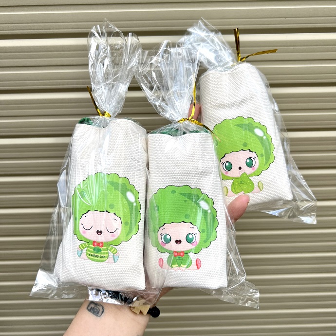 TÚI VẢI ĐỰNG BÌNH NƯỚC CHIBI QUAI XANH - CT 139