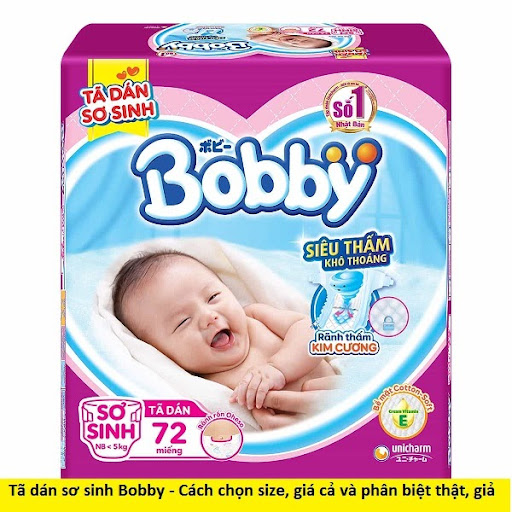 Tã dán sơ sinh Bobby - Cách chọn size, giá cả và phân biệt thật, giả Tã dán sơ sinh Bobby - Cách chọn size, giá cả và phân biệt thật, giả