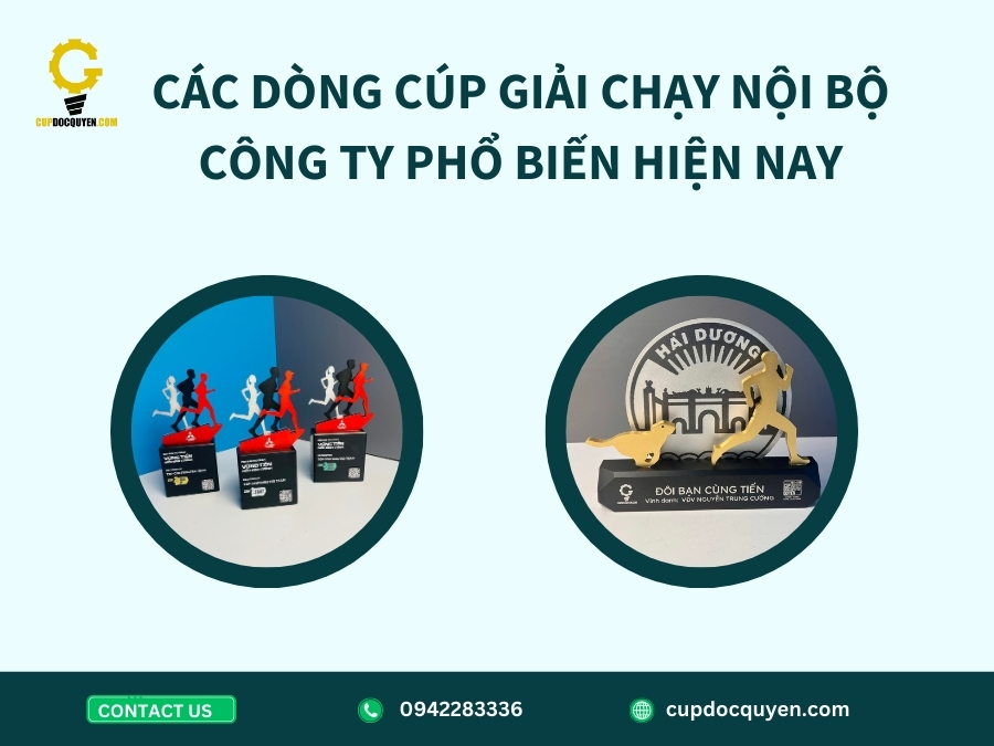 Các dòng cúp giải chạy nội bộ công ty phổ biến hiện nay