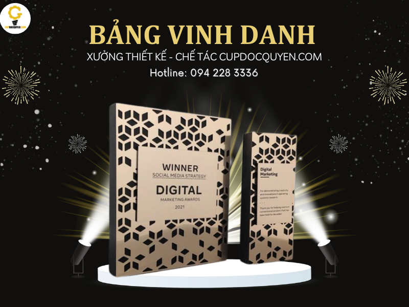 Bảng vinh danh kim loại thiết kế nguyên khối